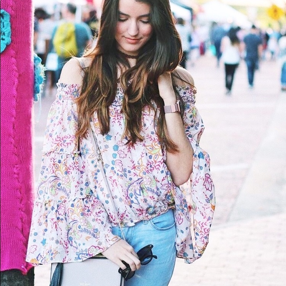 Nwot Free People Bell Sleeve Blouse